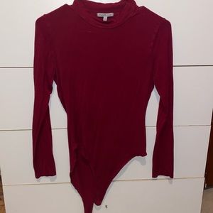 Dark red long sleeve body suit